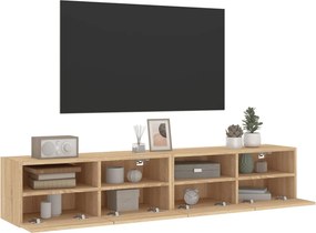 vidaXL Έπιπλα Τοίχου Τηλ. 2 τεμ. Sonoma Δρυς 80x30x30 εκ. Επεξ. Ξύλο