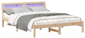 vidaXL Σκελετός Κρεβατιού Καφέ 160 x 200 cm Μασίφ ξύλο πεύκου