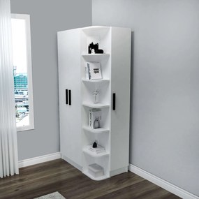 Διφυλλη Ντουλαπα Λευκο LUSES 60x94x190