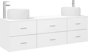 vidaXL Σετ Επίπλων Μπάνιου 3 τμχ. Λευκό 49,5 x 44,5 x 66 εκ