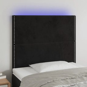 Κεφαλάρι Κρεβατιού LED Μαύρο 100x5x118/128 εκ. Βελούδινο 3122328