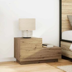 vidaXL Κομοδίνο με φώτα LED σε Artisan Oak 100x36x49 εκ