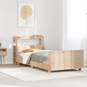 vidaXL Σκελετός Κρεβατιού Χωρίς Στρώμα 75x190 εκ Μασίφ Ξύλο Πεύκου