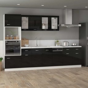 vidaXL Ντουλάπι με Συρτάρι Lyon Γυαλιστερό Μαύρο 80x46x81,5εκ.