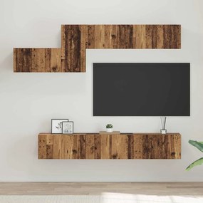 vidaXL Σετ επίπλου τηλεόρασης 7 pcs Παλαιό ξύλο 60 x 30 x 30 cm