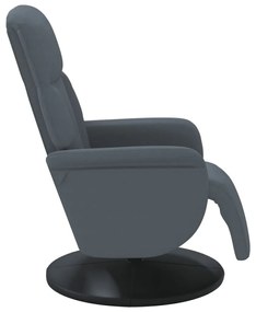 vidaXL Πολυθρόνα Relax Σκούρο Γκρι Βελούδινη με Υποπόδιο