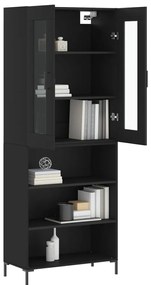 vidaXL Ντουλάπι Μαύρο 69,5x34x180 εκ. από Επεξεργασμένο Ξύλο