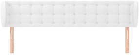 vidaXL Κεφαλάρι με Πτερύγια Λευκό 203 x 23 x 78/88 εκ. Συνθετικό Δέρμα