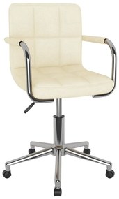 vidaXL Καρέκλα Γραφείου Περιστρεφόμενη Κρεμ Υφασμάτινη