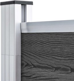 vidaXL Σετ Πάνελ Περίφραξης Μαύρο 353 x 186 εκ. από WPC