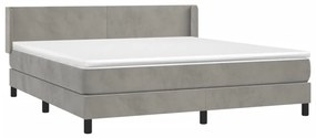 ΚΡΕΒΑΤΙ BOXSPRING ΜΕ ΣΤΡΩΜΑ ΑΝΟΙΧΤΟ ΓΚΡΙ 160X200 ΕΚ. ΒΕΛΟΥΔΙΝΟ 3130847