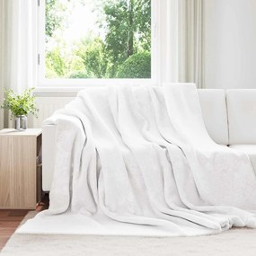 vidaXL Κουβέρτα Λευκό 240 x 270 εκ. Μαλλί