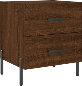 vidaXL Κομοδίνα 2 τεμ. Καφέ Δρυς 40 x 35 x 47,5 εκ. από Επεξεργ. Ξύλο