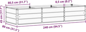 vidaXL Γλάστρα Ελεφαντόδοντο 240 x 80 x 45 cm Ατσάλι