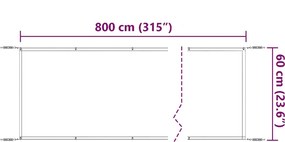 vidaXL Τέντα Κάθετη Λευκή 60 x 800 εκ. από Ύφασμα Oxford