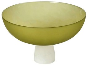 Διακοσμητικό Μπώλ Με Πόδι Caprice DAC1722 28x28x17,5cm Green Espiel Glass
