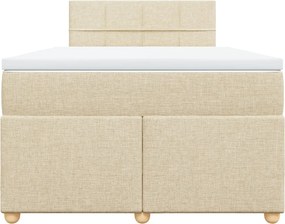 vidaXL Κρεβάτι Boxspring με Στρώμα Κρεμ 120x190 εκ. Υφασμάτινο