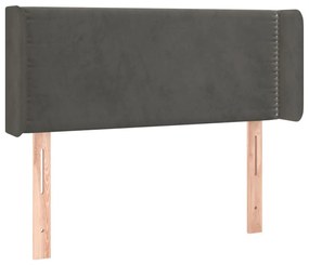 Κεφαλάρι Κρεβατιού LED Σκούρο Γκρι 83x16x78/88 εκ. Βελούδινο - Γκρι