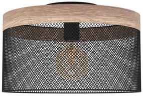 Φωτιστικό Οροφής - Πλαφονιέρα Kilnsdale 43832 Φ38x24cm 1xE27 40W Black-Brown Eglo Steel,Wood