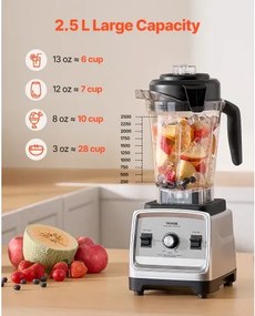 VEVOR 85 oz 1400W Blender for Smoothies Food Processing Blender for Kitchen
