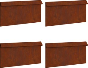 vidaXL Φράκτης σαλιγκαριών 4 pcs 50 x 3,5 x 25 εκ Σκ rusty