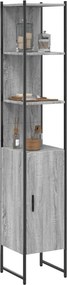 vidaXL Ντουλάπι Μπάνιου Γκρι Sonoma 33x33x185,5 εκ. Επεξεργασμένο Ξύλο