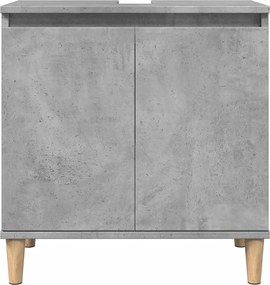 vidaXL Ντουλάπι Νιπτήρα Γκρι Σκυρ. 58x33x60 εκ. Επεξεργασμένο Ξύλο
