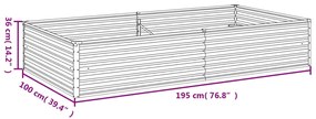 Ζαρντινιέρα 195 x 100 x 36 εκ. από Ατσάλι Σκληρυθέν στον Αέρα - Καφέ