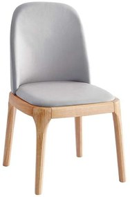 Καρέκλα Vista Ε797,5 57x46x88cm Light Grey Ξύλο,Τεχνόδερμα