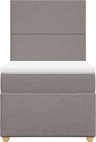 vidaXL Κρεβάτι Boxspring με Στρώμα Taupe 80x200 εκ. Υφασμάτινο