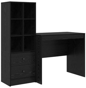 vidaXL Γραφείο με αποθηκευτικό χώρο 2 pcs Μαύρη δρυς 90 x 50 x 76 εκ.