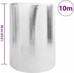 vidaXL Ανακλαστήρας θερμότητας καλοριφέρ Ασημί 10 x 0,6 μ