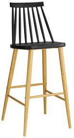 Σκαμπώ Bar Lavida Μεταλ.Φυσικό/PP Μαύρο Συσκ.2τμχ 43x49x76/107cm
