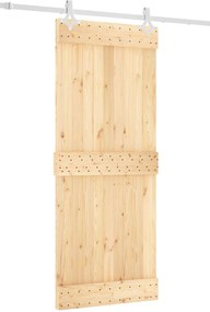 vidaXL Συρόμενη Πόρτα Φυσικό και Λευκό 85 x 210 cm