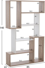 ΒΙΒΛΙΟΘΗΚΗ SHAY HM8768.01 85X22X140 ΛΕΥΚΟ