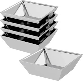 vidaXL Γλάστρα Κήπου 5 τμχ. Ασημί 50 x 50 x 15 cm