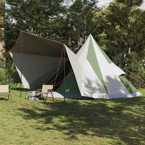 vidaXL Οικογενειακή Τέντα Tipi Πράσινη Waterproof για 12 Άτομα