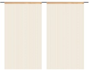 vidaXL Κουρτίνες με Κρόσσια 2 τεμ. Μπεζ 140 x 250 εκ.