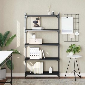 vidaXL Βιβλιοθήκη 5 Επιπέδων Μαύρη 80x30x154 εκ. Επεξεργασμένο Ξύλο