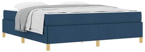 vidaXL Κρεβάτι με ελατήρια Μπλε και άσπρο 180 x 200 cm ύφασμα
