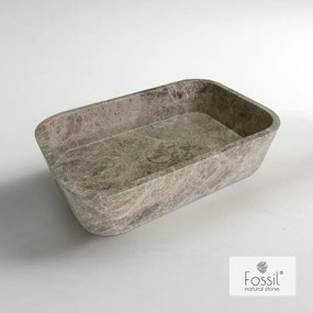 Fossil Gaia Emperador Pale Επιτραπέζιος Μαρμάρινος Νιπτήρας 60x38εκ