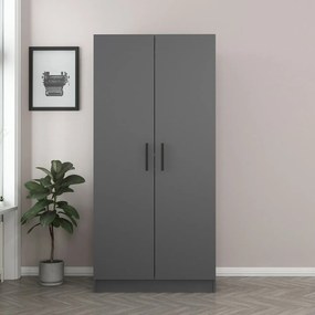 Διφυλλη Ντουλαπα Ανθρακι KALEO 52x135x210