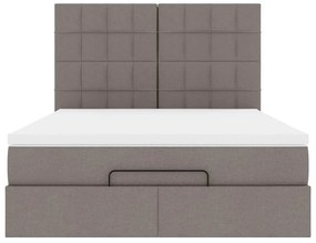 vidaXL Οθωμανικό κρεβάτι με στρώμα Taupe 140x200cm ύφασμα