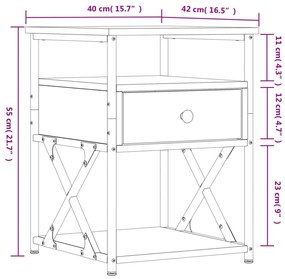 ΚΟΜΟΔΙΝΑ 2 ΤΕΜ. ΜΑΥΡΑ 40 X 42 X 55 ΕΚ. ΑΠΟ ΕΠΕΞΕΡΓΑΣΜΕΝΟ ΞΥΛΟ 826074