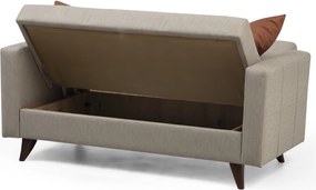 Διθέσιος Καναπές Κρεβάτι Μπεζ POLYA 75x151x86