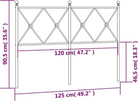 vidaXL Ανταλλακτικό κεφαλάρι Λευκό 120 εκ. Μεταλλικό