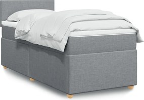 vidaXL Κρεβάτι Boxspring με Στρώμα Ανοιχτό Γκρι 100x200 εκ. Υφασμάτινο