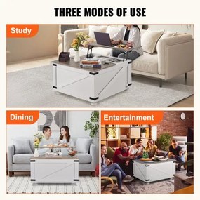VEVOR 31.5&quot; Farmhouse Coffee Table Hinged Lift Top Square Table with Storage