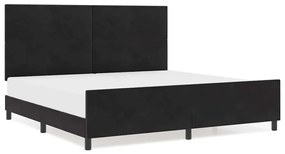 vidaXL Σκελετός Κρεβατιού με κεφαλάρι Μαύρο 200 x 200 cm Βελούδο