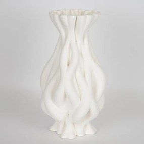 Βάζο Πορσελάνης 3D Λευκό 17x17x33,5εκ. ESTHETI 752-21070